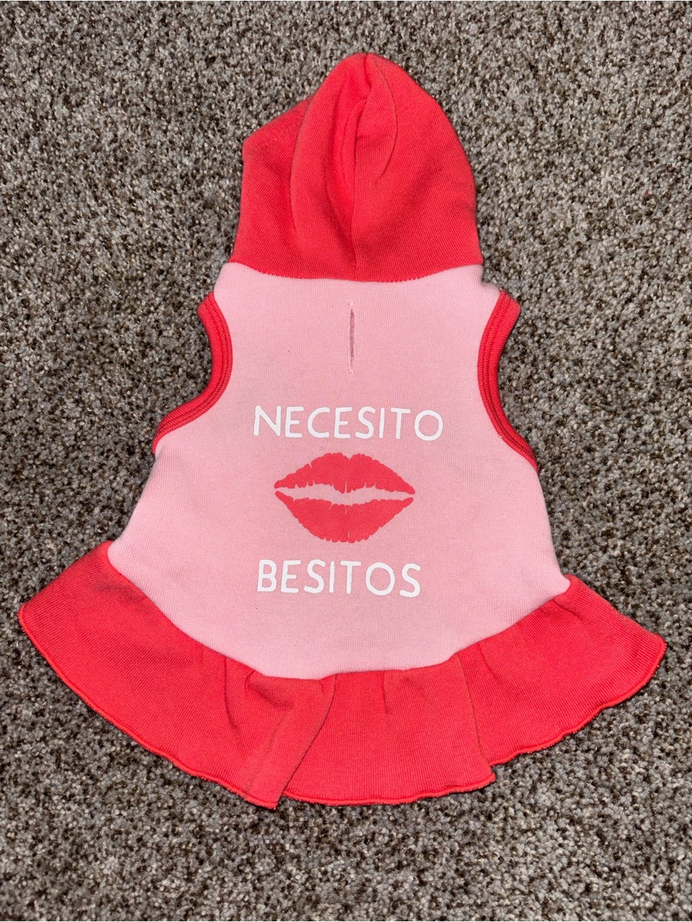 Pink & Red Hooded Dog Dress - Necesito Besitos
